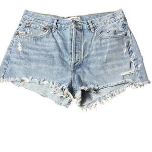 Agolde women’s 30 Parker vintage cut off shorts in swapmeet frayed festival